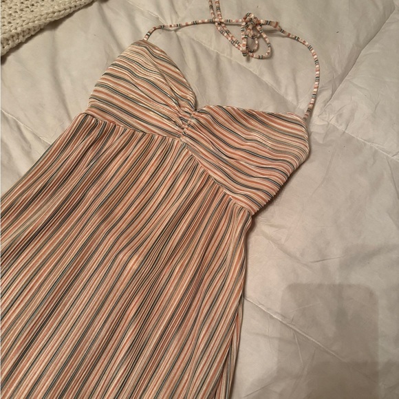 Sweetheart Cross Back Midi Dress - Orange Multi - Picture 4 of 5